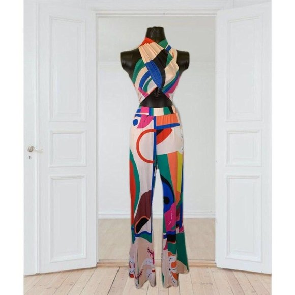 Pants - Flare Leg Pants Wrap Top Set Women’s Size XL